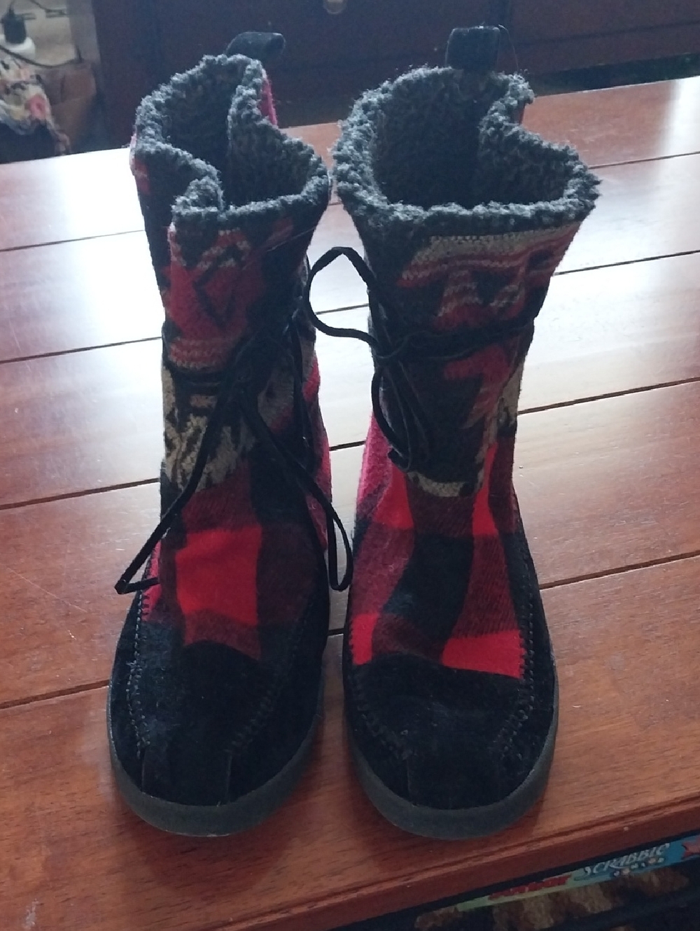 Madden Girl Buffalo Plaid/aztec  Fleece Bootie